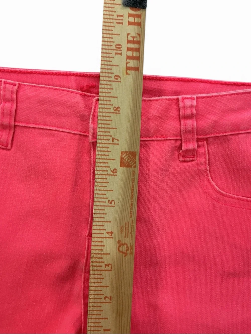 Justice Girls Pink Twill Denim Shorts Size 14.5 Plus Stretch Mid Rise NWT